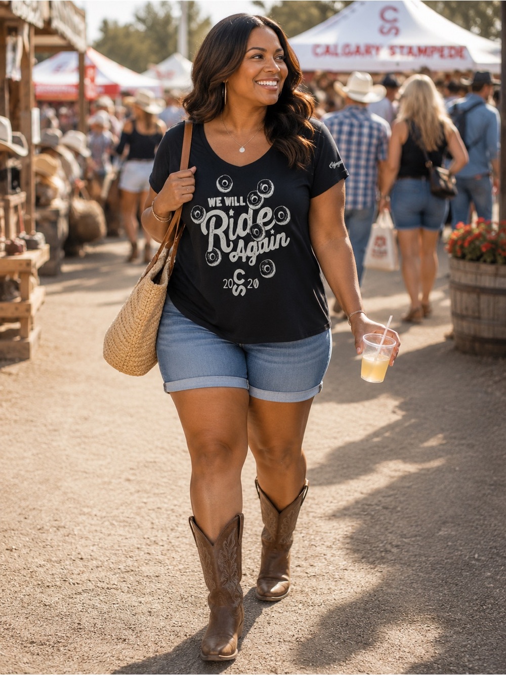 Black 'We Will Ride Again' Graphic Short Sleeve Tee